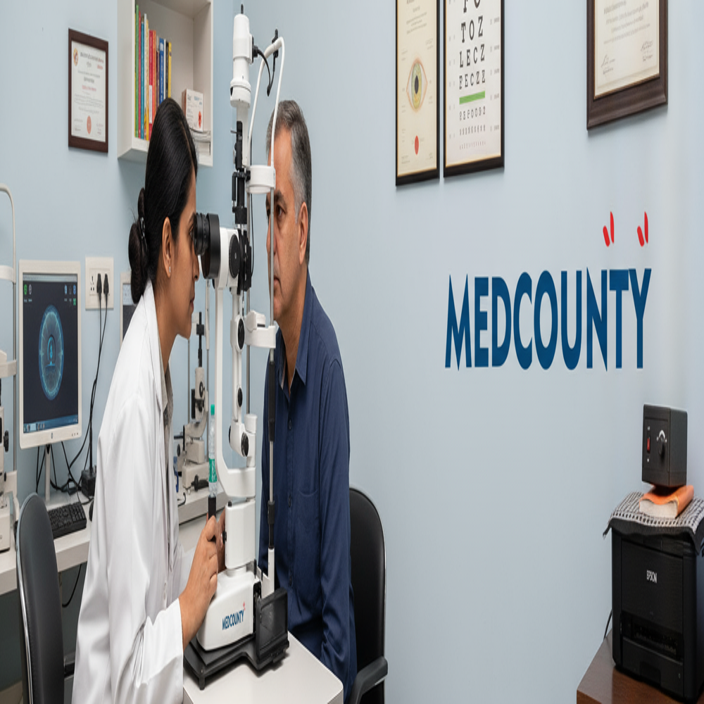 Medcounty Digital Slit Lamp 3-step Magnification - Dimension (L*w*h): 33x59x46 Centimeter (Cm)