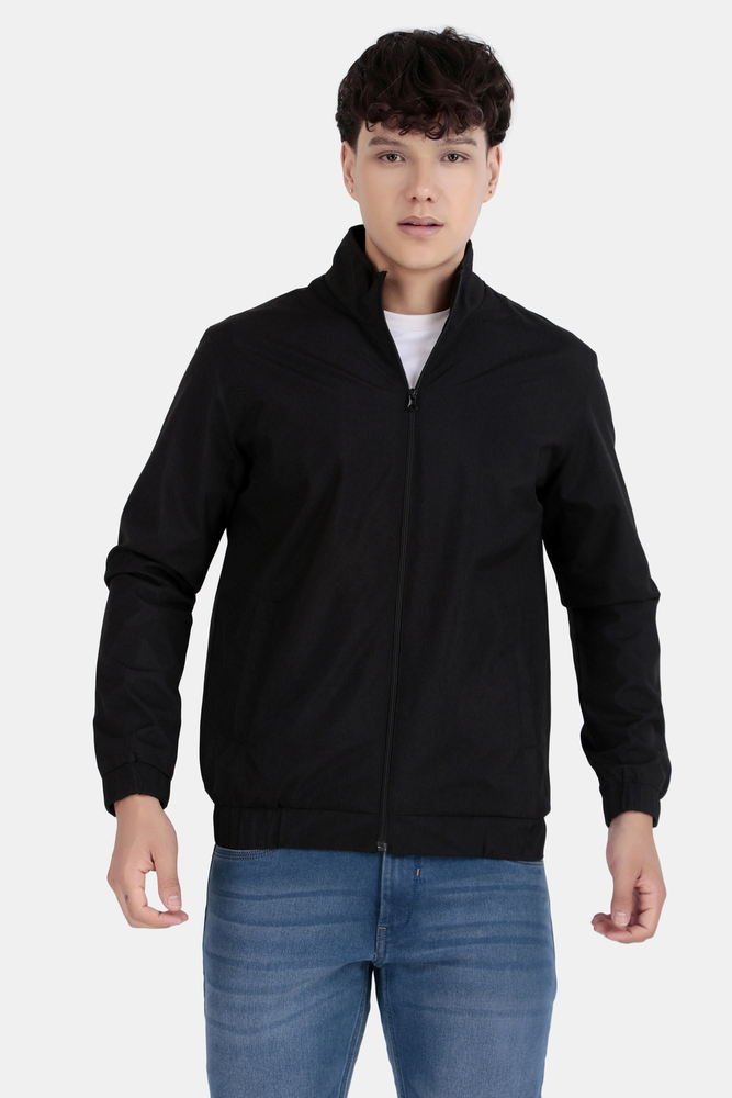 Mens Black Jacket - Pattern Type: Plain