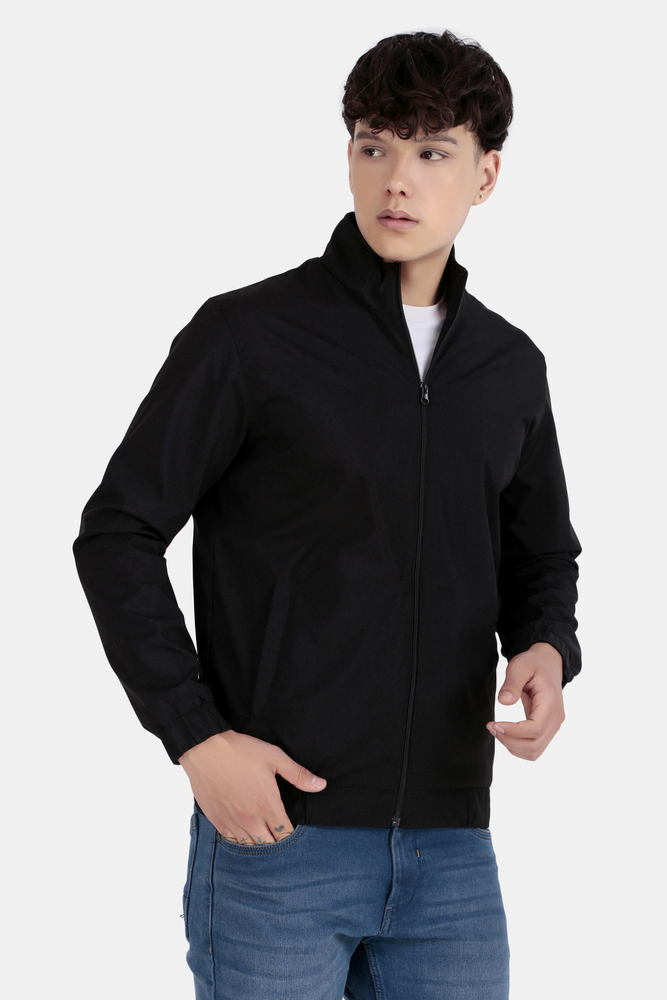 Mens Black Jacket - Pattern Type: Plain