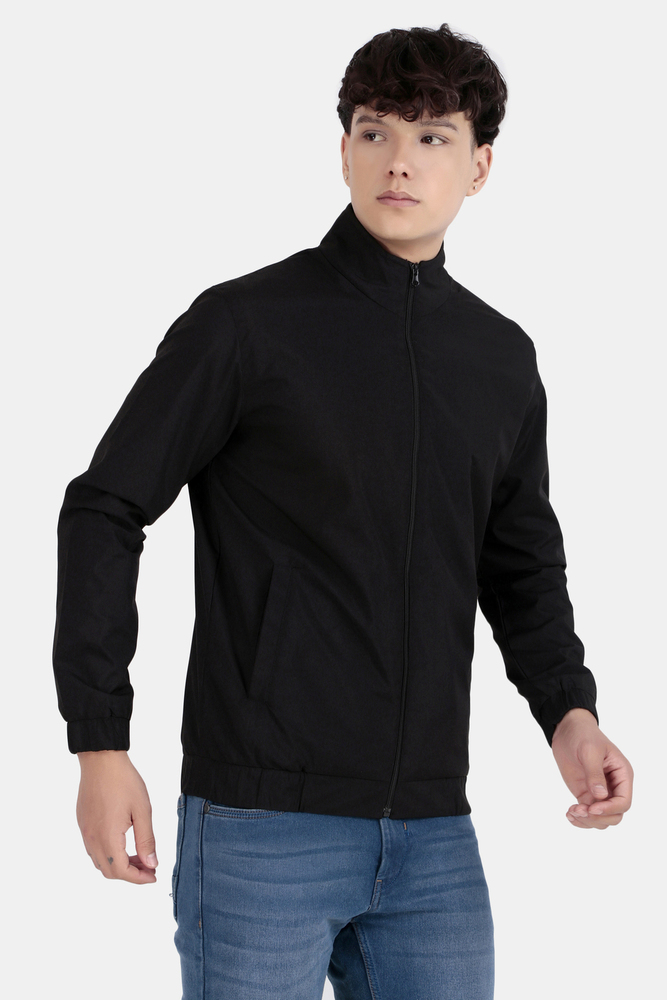 Mens Black Jacket - Pattern Type: Plain