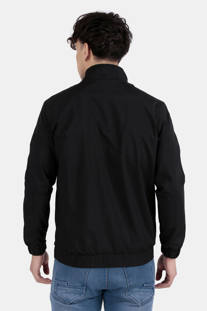 Mens Black Jacket - Pattern Type: Plain