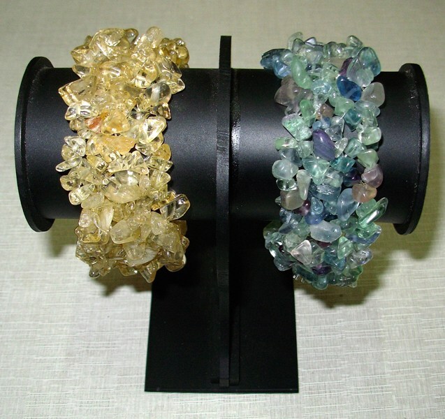 Citrine Quartz And Multi Fluorite Tumbled Chips Fancy Design Bracelets - Design: Attractive