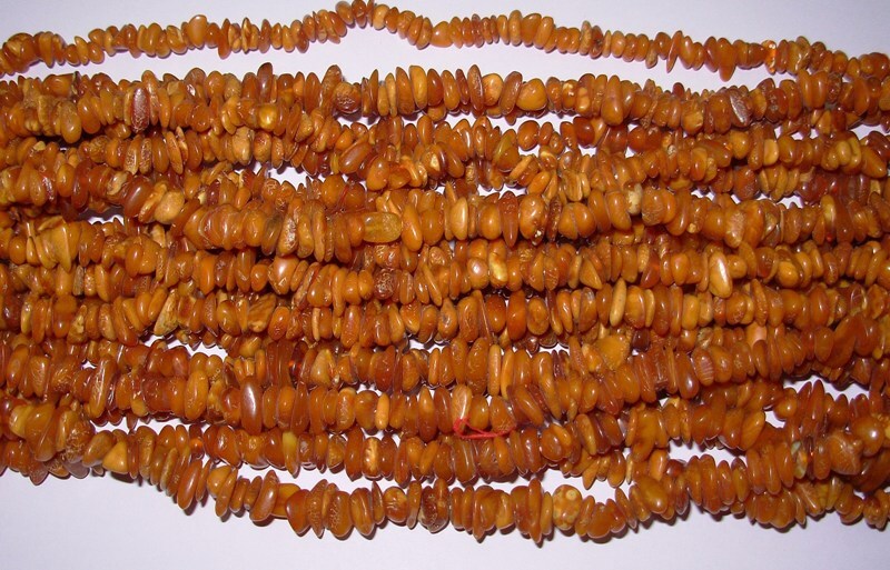 Amber Tumbled Chips Necklaces