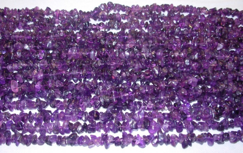 Amethyst Dark Tumbled Chips Necklaces