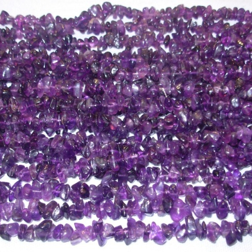 Amethyst Dark Tumbled Chips Necklaces - Design: Attractive