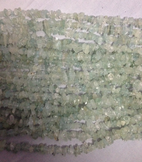 Aquamarine (UNDYED) Tumbled Chips Necklaces