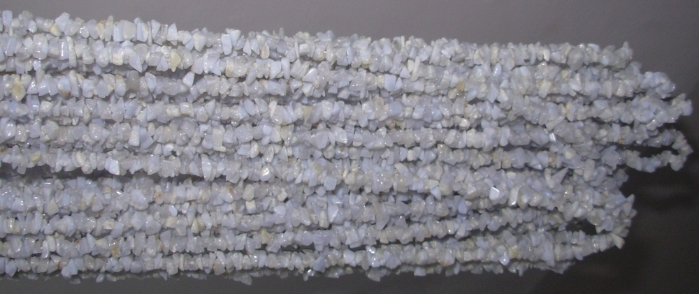 Blue Lace Agate Tumbled Chips Necklaces - Design: Attractive