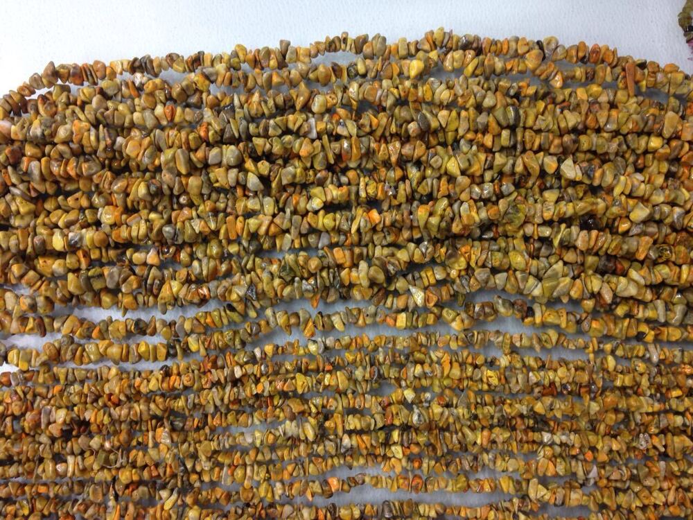 Bumble Bee Jasper Tumbled Chips Necklaces