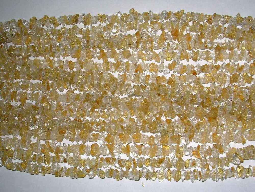 Crystal And Citrine Quartz Tumbled Chips Necklaces - Design: Attractive