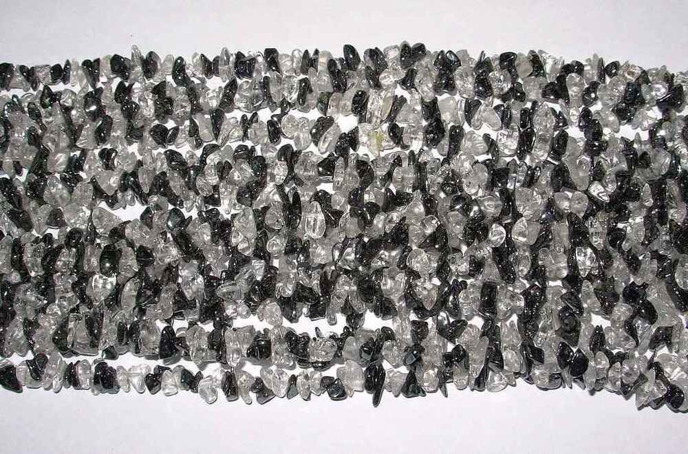 Crystal And Hematite Combination Tumbled Chips Necklaces