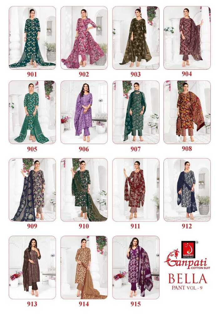 Ganpati Bella Pant Vol-9  Dress Material