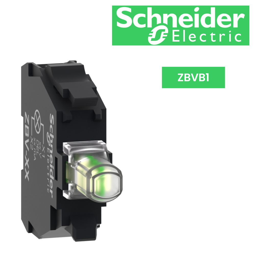 Zbvb1-light Block, Harmony Xb5, Harmony Xb4, White, For Head 22mm, Universal Led, Screw Clamp Terminals, 24v Ac/dc - Dimension (l*w*h): Height 1.000 Cm