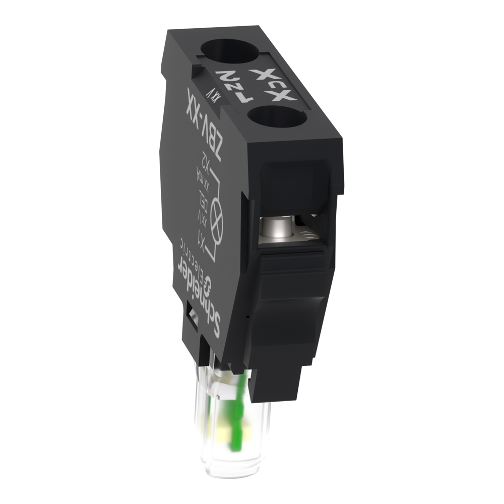 Zbvb1-light Block, Harmony Xb5, Harmony Xb4, White, For Head 22mm, Universal Led, Screw Clamp Terminals, 24v Ac/dc