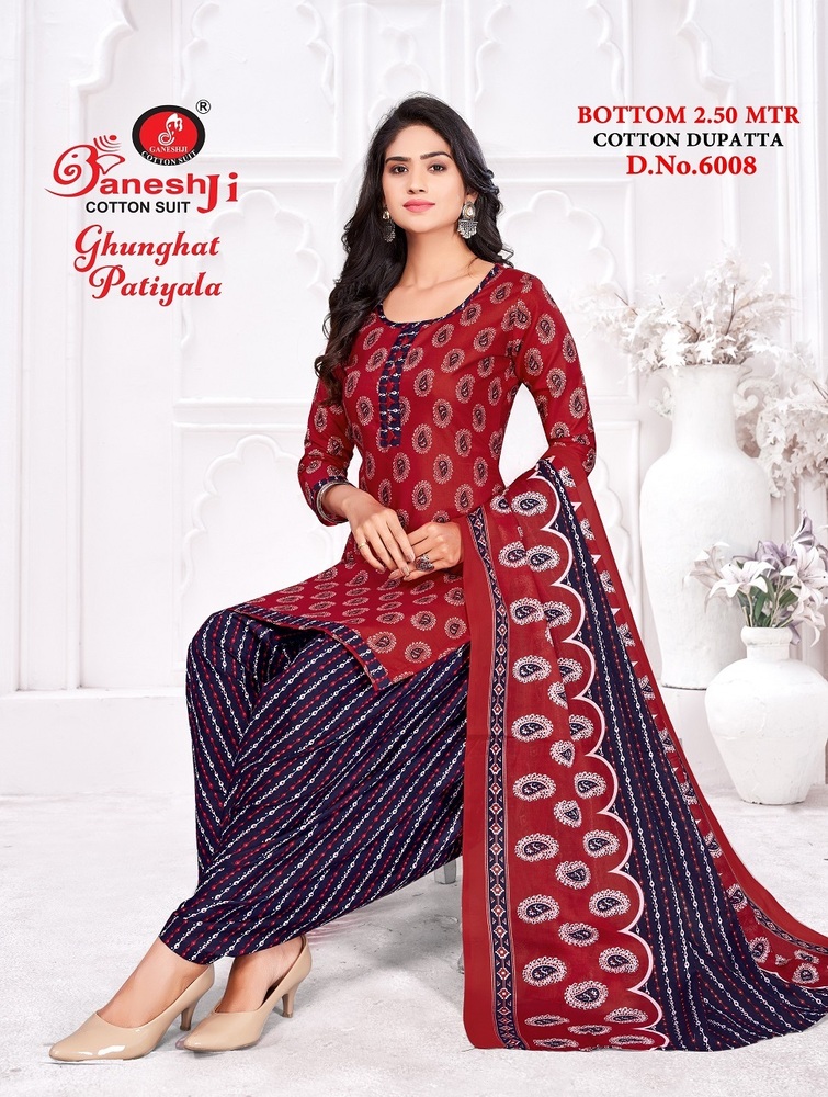 Ganeshji Ghunghat Patiyala Vol-6  Dress Material