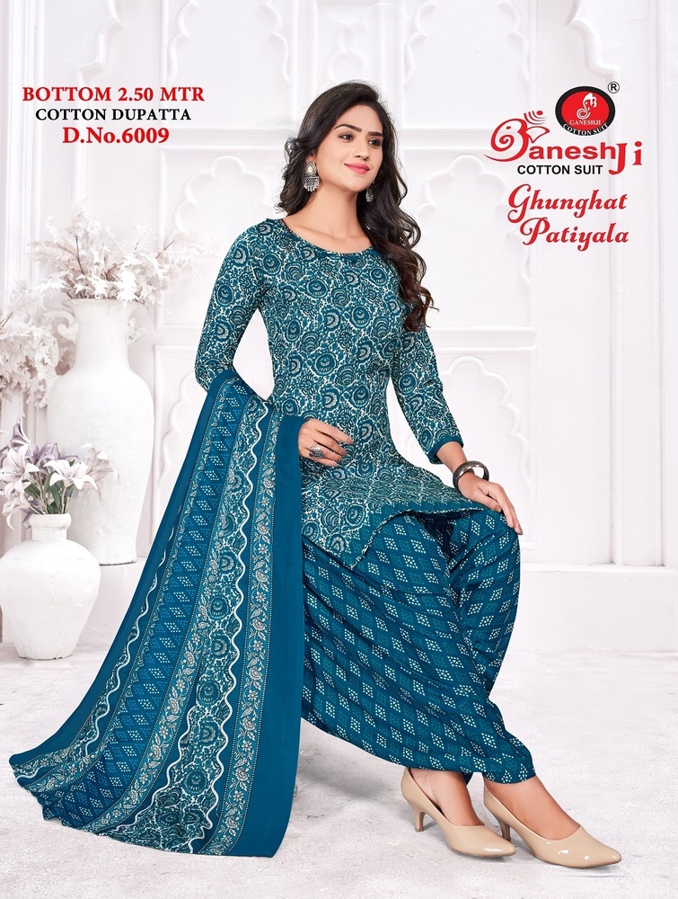 Ganeshji Ghunghat Patiyala Vol-6  Dress Material