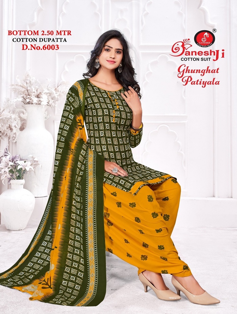 Ganeshji Ghunghat Patiyala Vol-6  Dress Material
