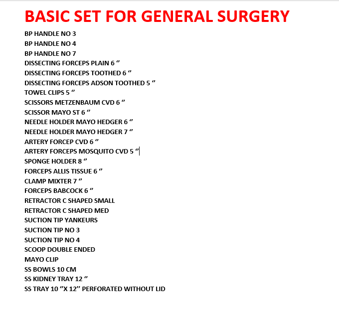 General Surgery - Material: Steel