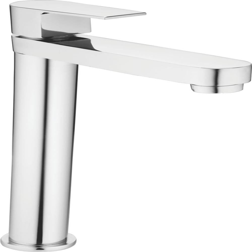 Pillar Tap - 12 Inch Brass Handle Controlled | Glossy Nickel Finish, Round Shape For Kitchen Sink, Bathroom, Wash Basin