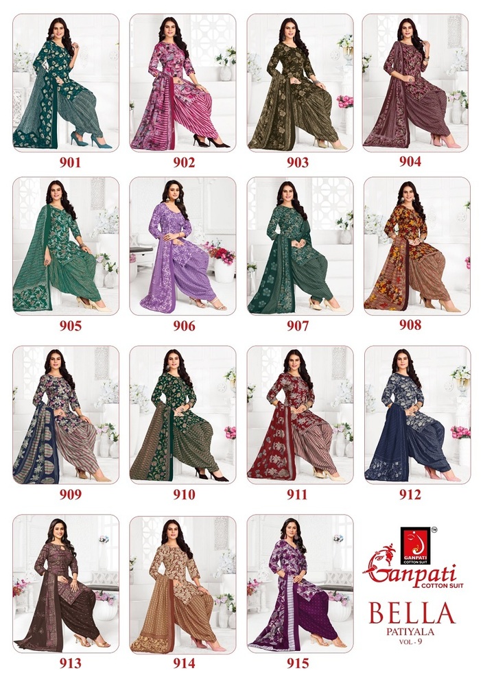 Ganpati Bella patiyala Vol-9  Dress Material