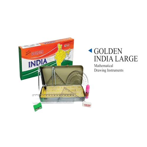 Golden Large Mathematical Instruments Geometry Box - Feature: High Quality