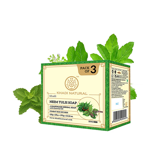 KNH-741 KHADI NATURAL NEEM-TULSI SOAP - PACK OF 3