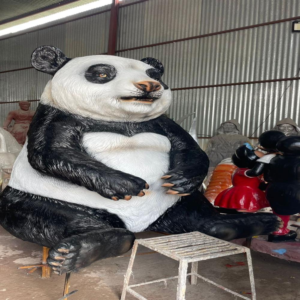 Fiber Panda Statue - Dimension (L*w*h): 7.5*5.25*6 Foot (Ft)