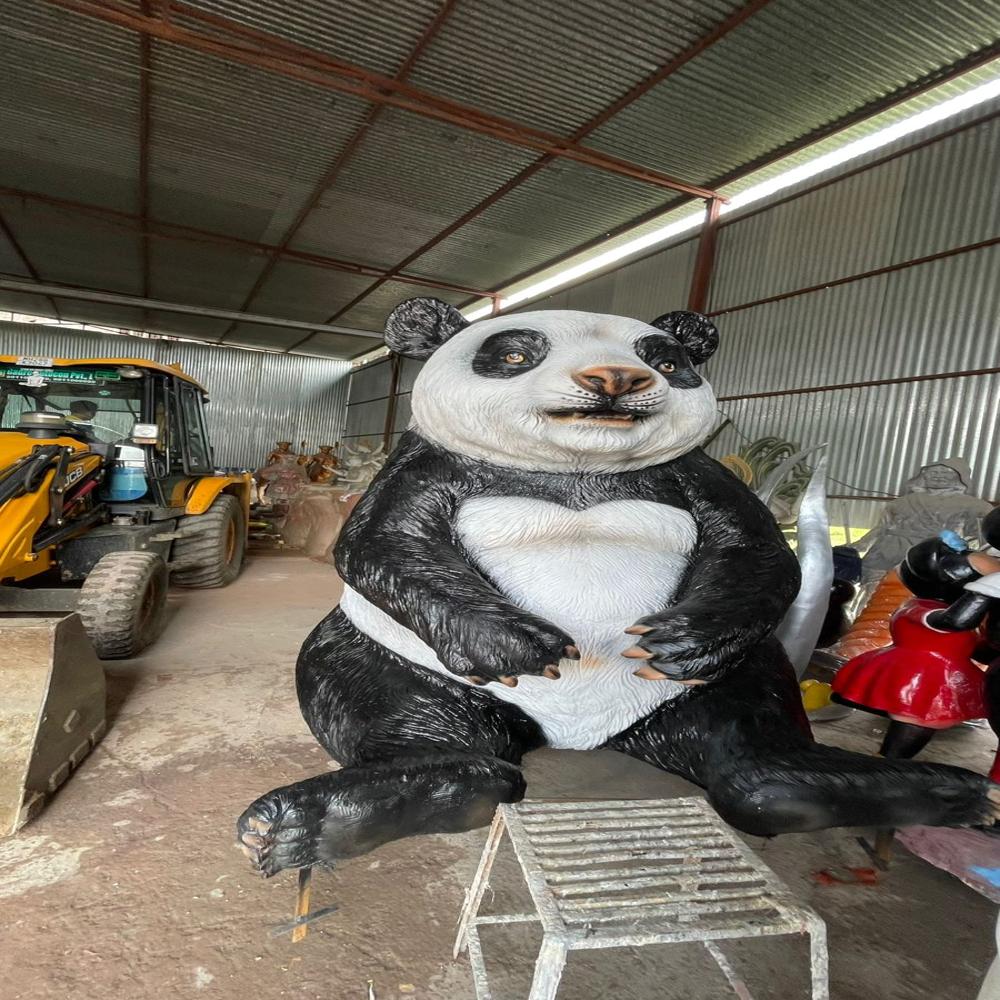 Fiber Panda Statue - Dimension (L*w*h): 7.5*5.25*6 Foot (Ft)