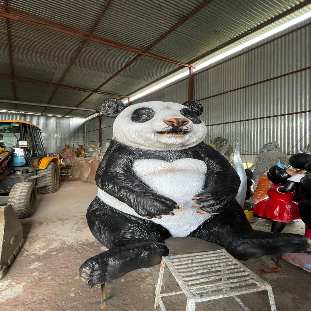 Fiber Panda Statue - Dimension (L*w*h): 7.5*5.25*6 Foot (Ft)