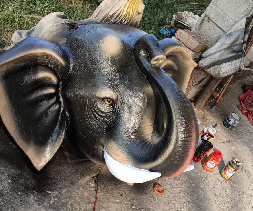 Fiber Elephant Head