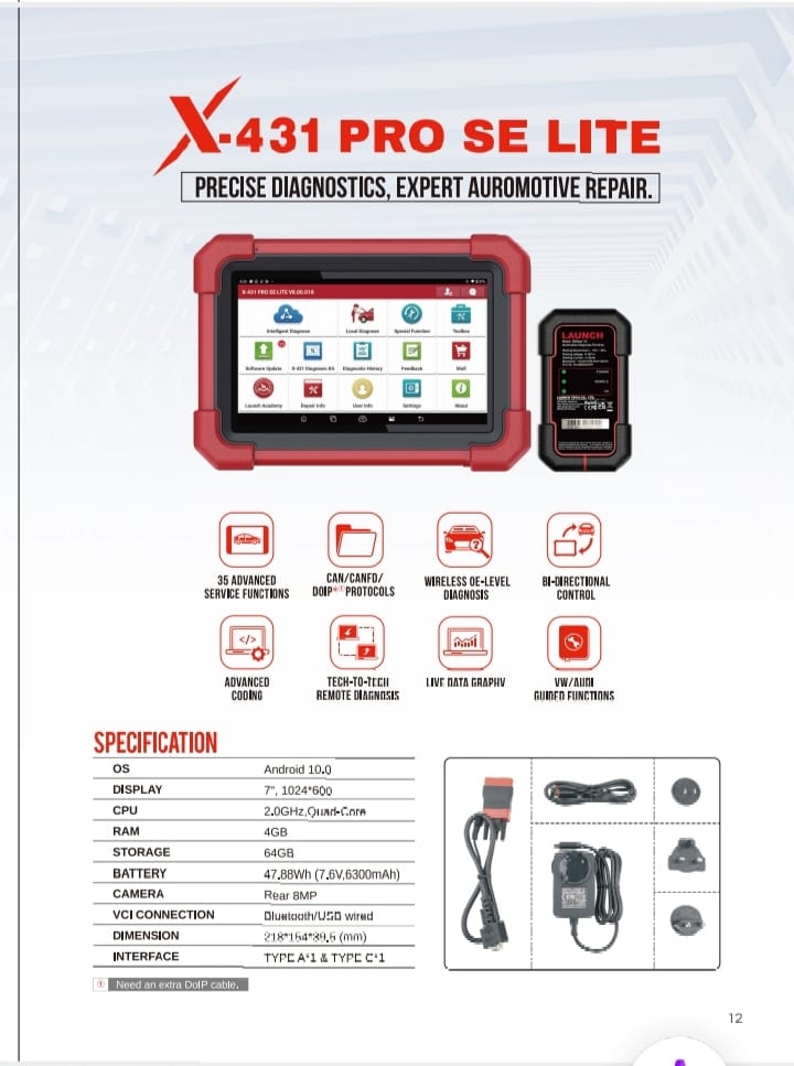 X-431 Pro Se Lite - Color: Red