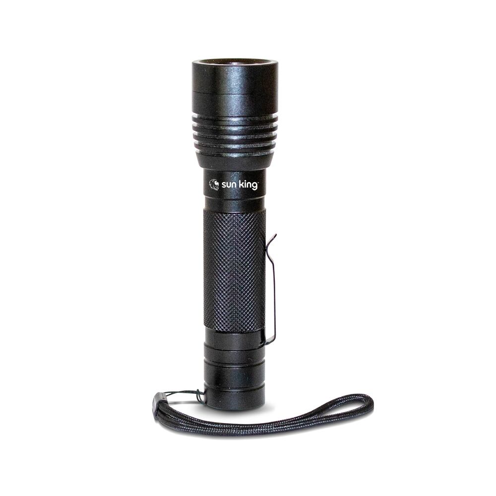 Sun King Solar Torch - Anodized Aluminium, Black | 300 Lumens, Weatherproof, Usb Charging, Versatile Emergency And Camping Light