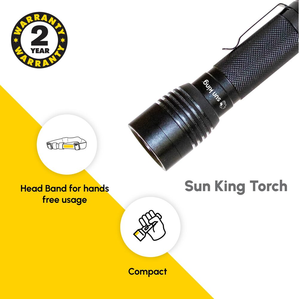 Solar Emergency Rechargeable Light - Anodized Aluminum, Ultra Portable, Long Run Time, 3 Power Modes, Weatherproof Seal, Handsfree Light