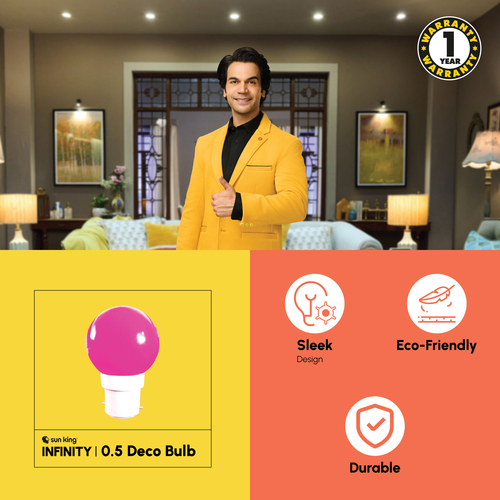 Sun King Infinity Deco Bulb 0.5w Pin Plug Type Led Bulb - Features: Good Quality