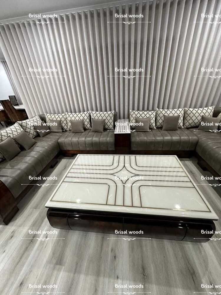 L Shape Sofa Set With Center Table - Color: Different Available