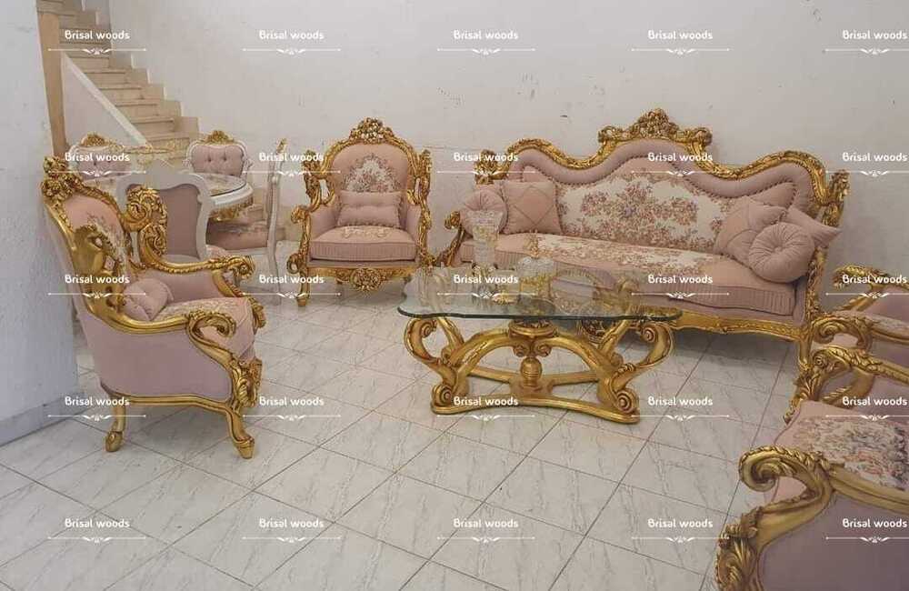 Golden Antique Finish Luxury Sofa Set - Feature: Easy To Install