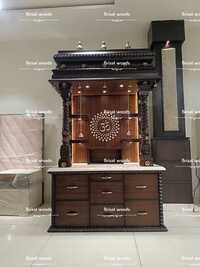 Wallnut Finish Teak Wood Temple