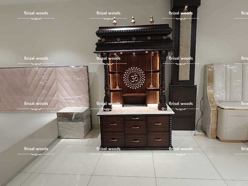 Wallnut Finish Teak Wood Temple