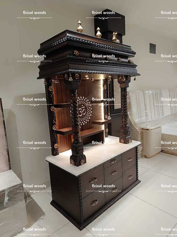 Wallnut Finish Teak Wood Temple