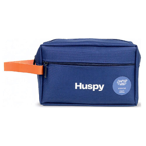 Huspy Grain R-Laminum Bag Pouch With Vegan Leather Handle - Color: Blue