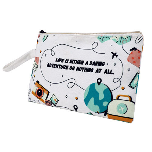 Canvas Eco Friendly Adventurous Life Bags - Color: White