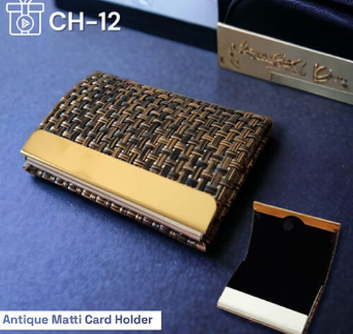 Ch-12 Antiue Matti Card Holder - Color: Black And Golden