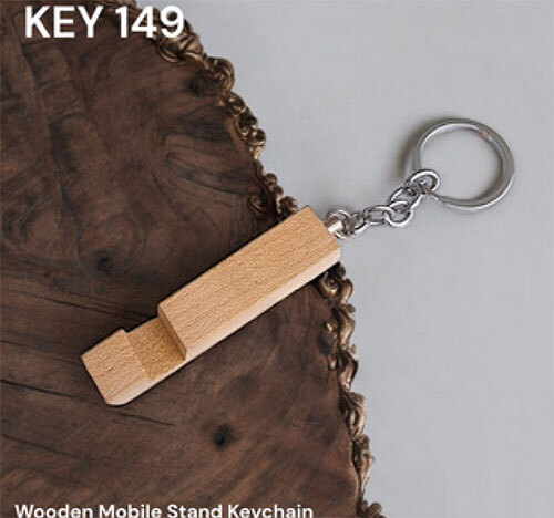 KEY 149 Wooden Mobile Stand Keychain