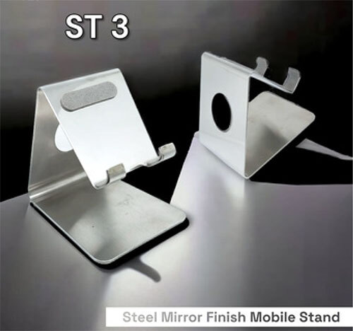 St 3 Steel Mirror Finish Mobile Stand - Body Material: Metal