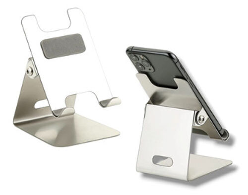 St 33 Flexible Metal Steel Mobile Stand - Color: Silver