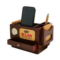Jp-24 Mobile & Pen Stand With Coaster Lates - Color: Brown