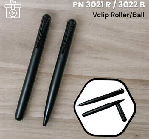 PN 3021 R-3022 B Vclip Roller- Ball Pen