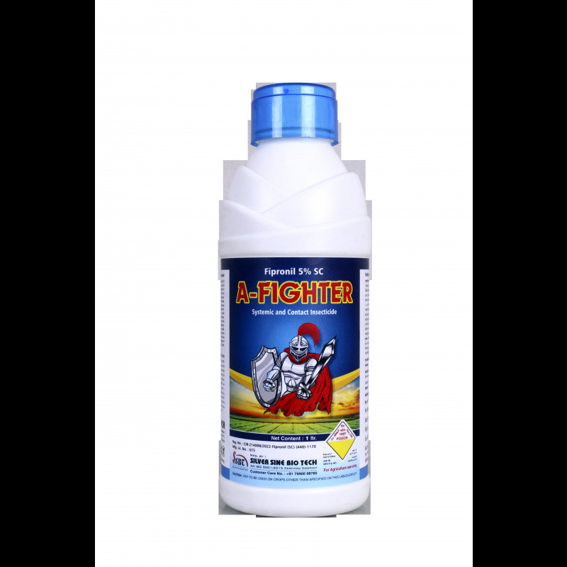 A-Fighter Fipronil 5% SC एक कीटनाशक घोल है जो प्रभावी ढंग से कीड़ों को नियंत्रित करता है। यह तरल स्वरूप में आता है और कृषि क्षेत्र में कीट प्रबंधन के लिए उपयोग किया जाता है।