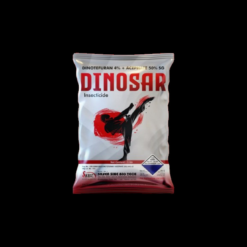 Dinosar Dinotefuran 4% + Acephate 50% SG एक कीटनाशक उत्पाद है जो कीड़ों से प्रभावी सुरक्षा प्रदान करता है। इसमें 4% डिनोटेफ्यूरान और 50% एसेफेट सक्रिय तत्व हैं। यह संयोजन फसलों को विभिन्न कीटों से बचाने के लिए उपयोग किया जाता है।