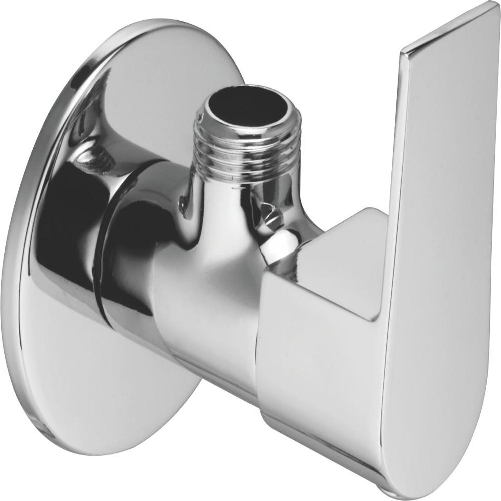 Arya Angle Cock - Brass, Customized Size, Nickel Color, Glossy Finish | Three-layer Copper Chrome Electroplating, Pvc Components, Flow Testing