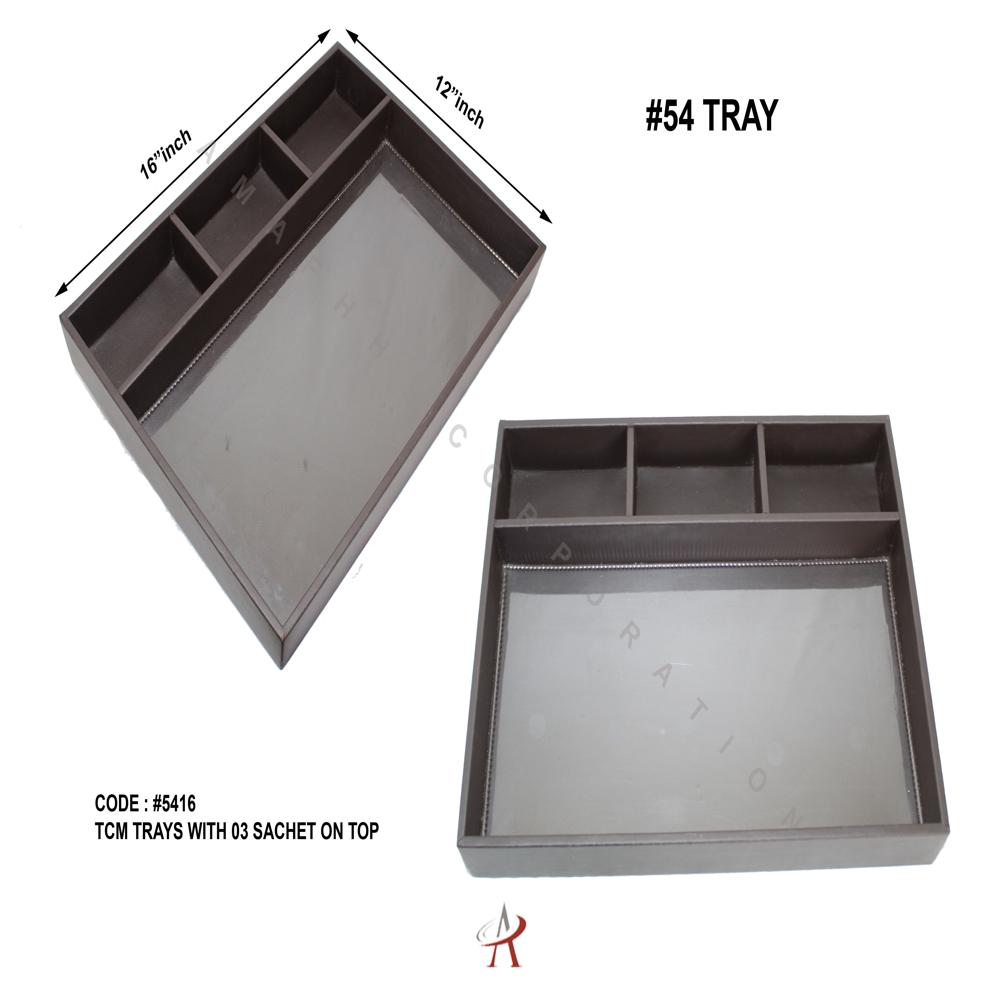 Tcm Leatherette Rectangular Tray - Color: Black